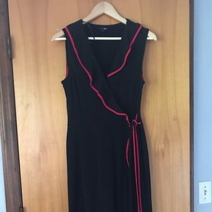 Black and Red Wrap Dress